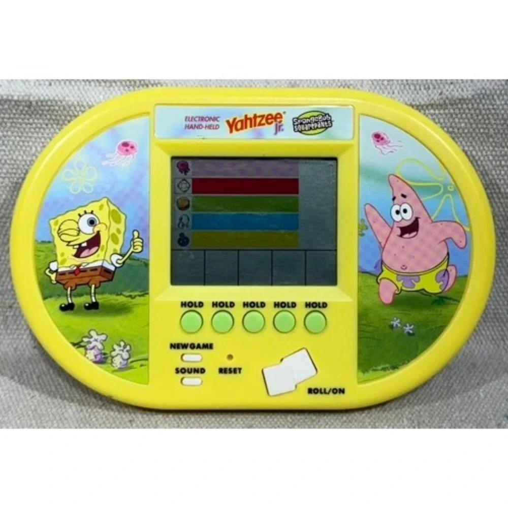 Hasbro SpongeBob SquarePants Yahtzee Jr Electronic Handheld Game 2005 Yellow